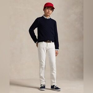 Ralph Lauren White Hampton Straight Jeans for Boys
